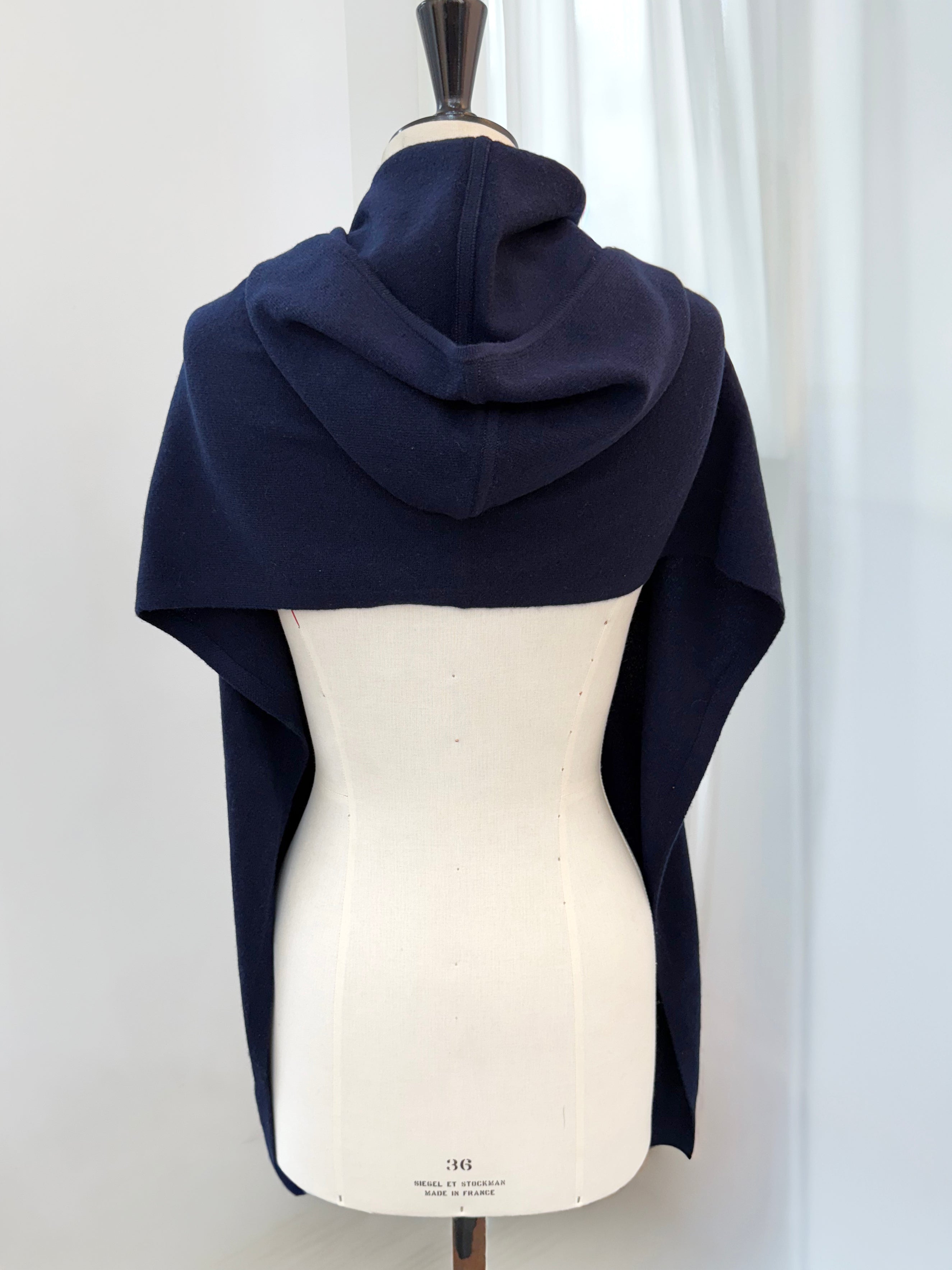 MIRÉ Cashmere Hoodie Scarf - Navy