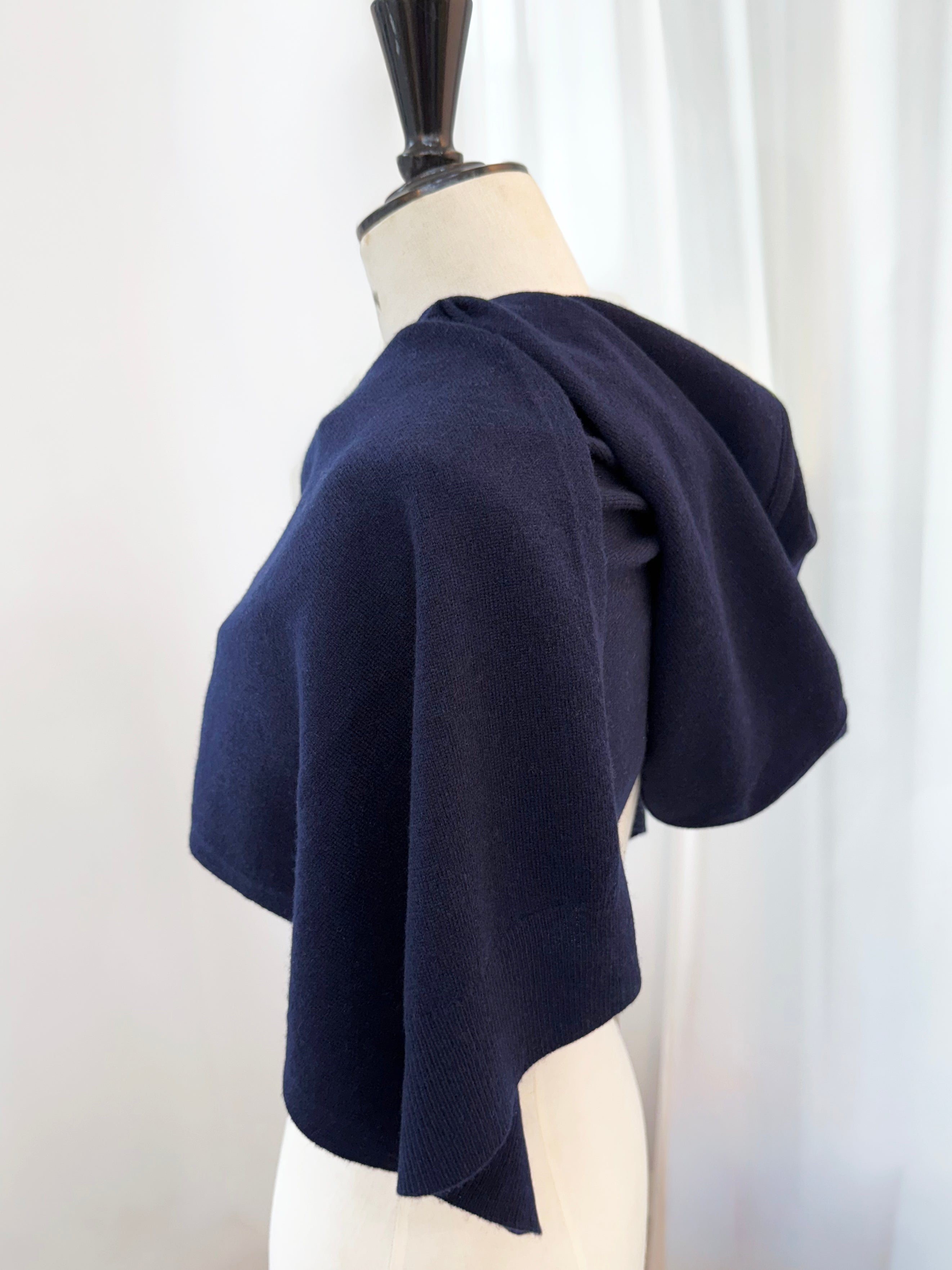 MIRÉ Cashmere Hoodie Scarf - Navy