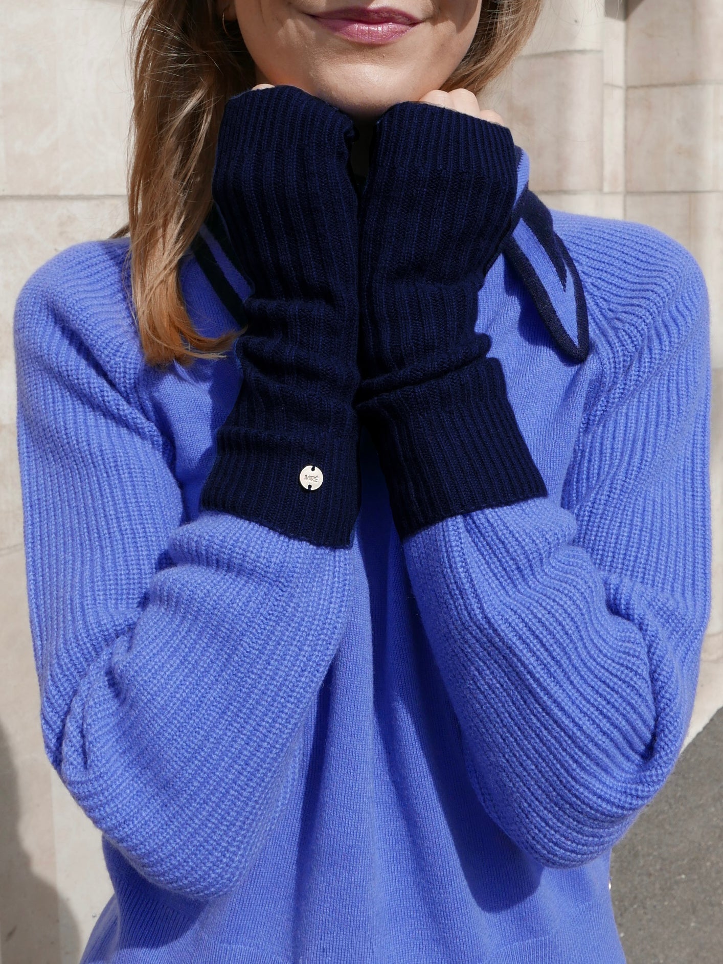 MIRÉ Cashmere Hand Warmers - Navy