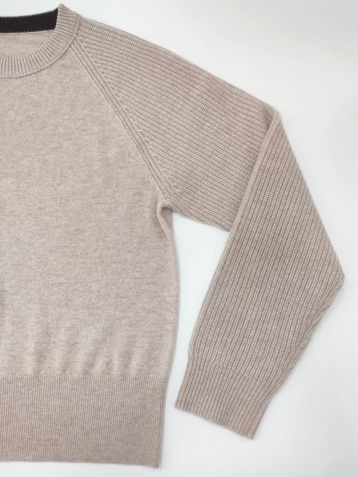 MIRÉ Cashmere Round Neck Sweater - Oat
