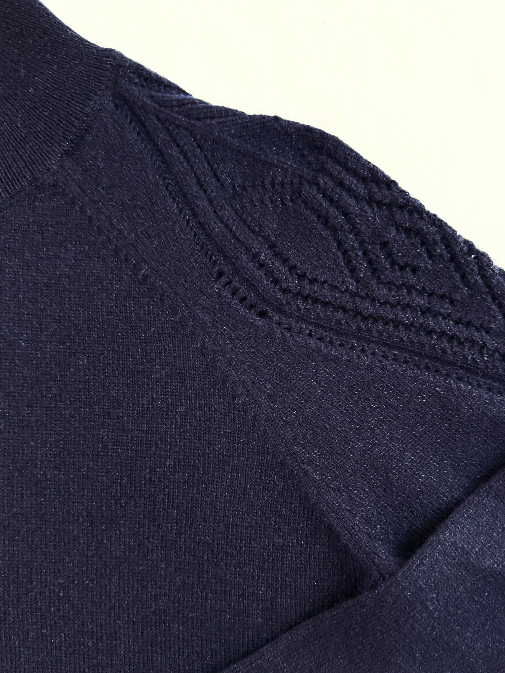 MIRÉ Cashmere Lurex Mock Neck Sweater - Navy with Gunmetal lurex