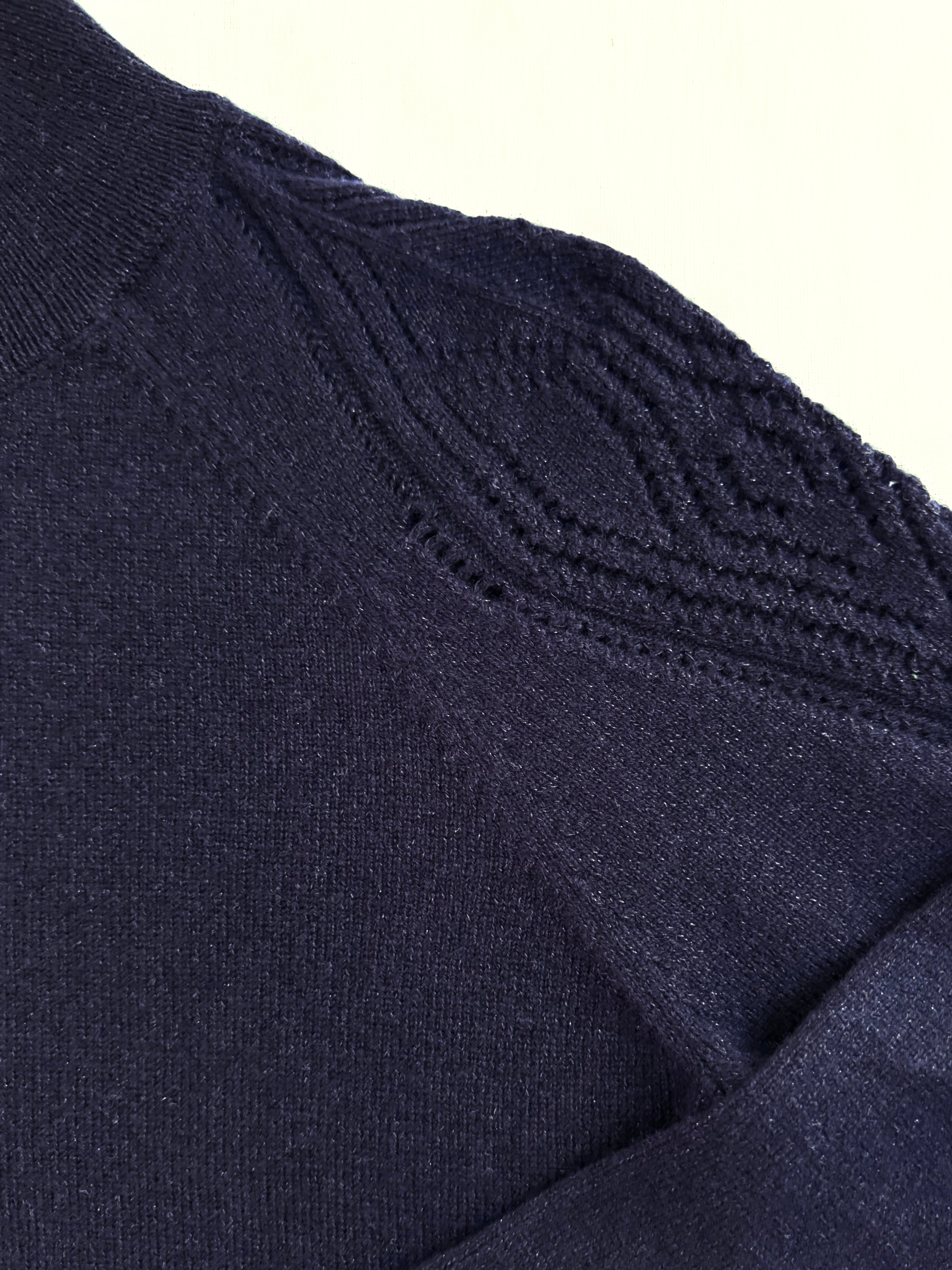 MIRÉ Cashmere Lurex Mock Neck Sweater - Navy with Gunmetal lurex