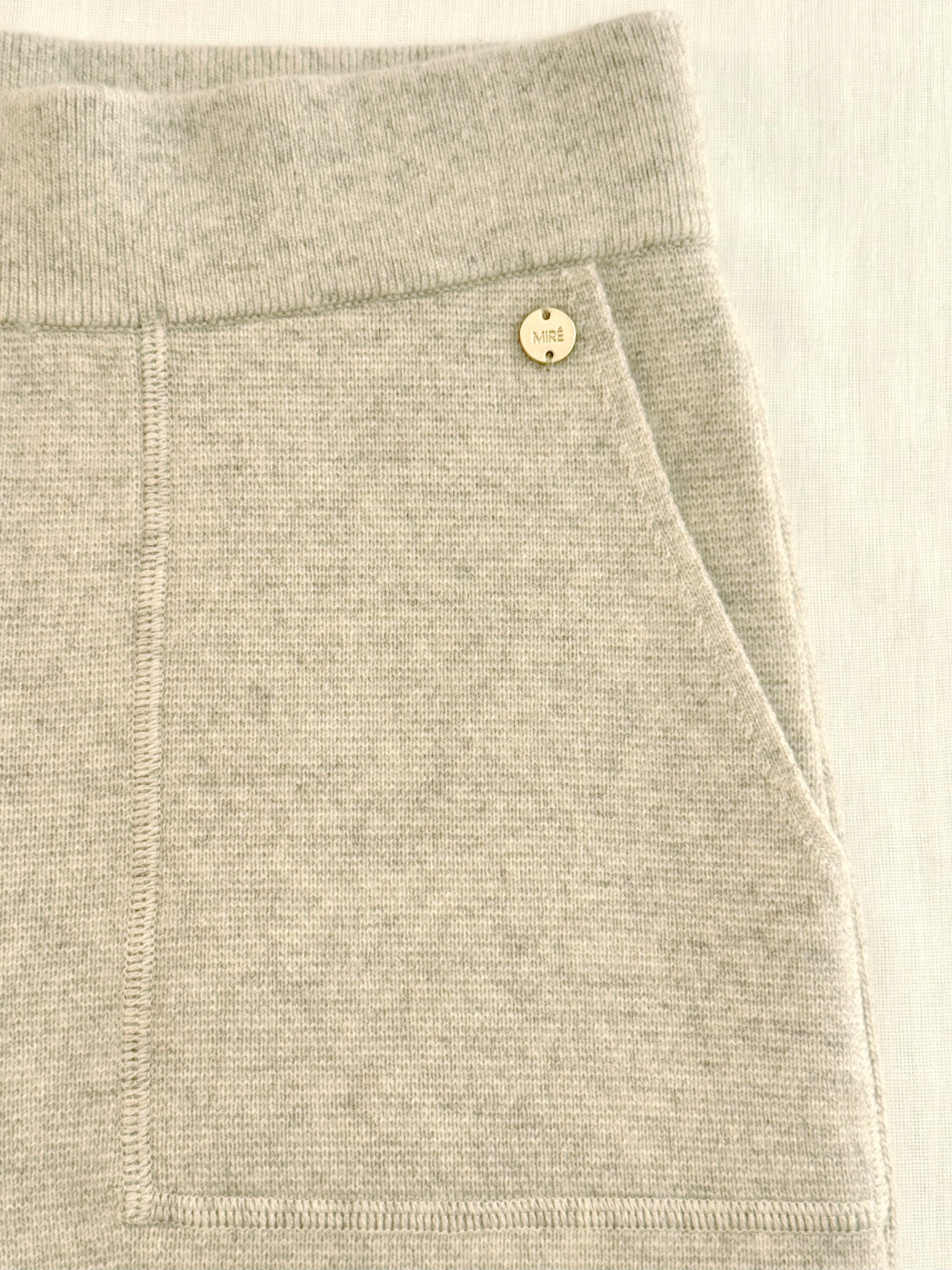 MIRÉ Cashmere Wide Leg Pants - Oat