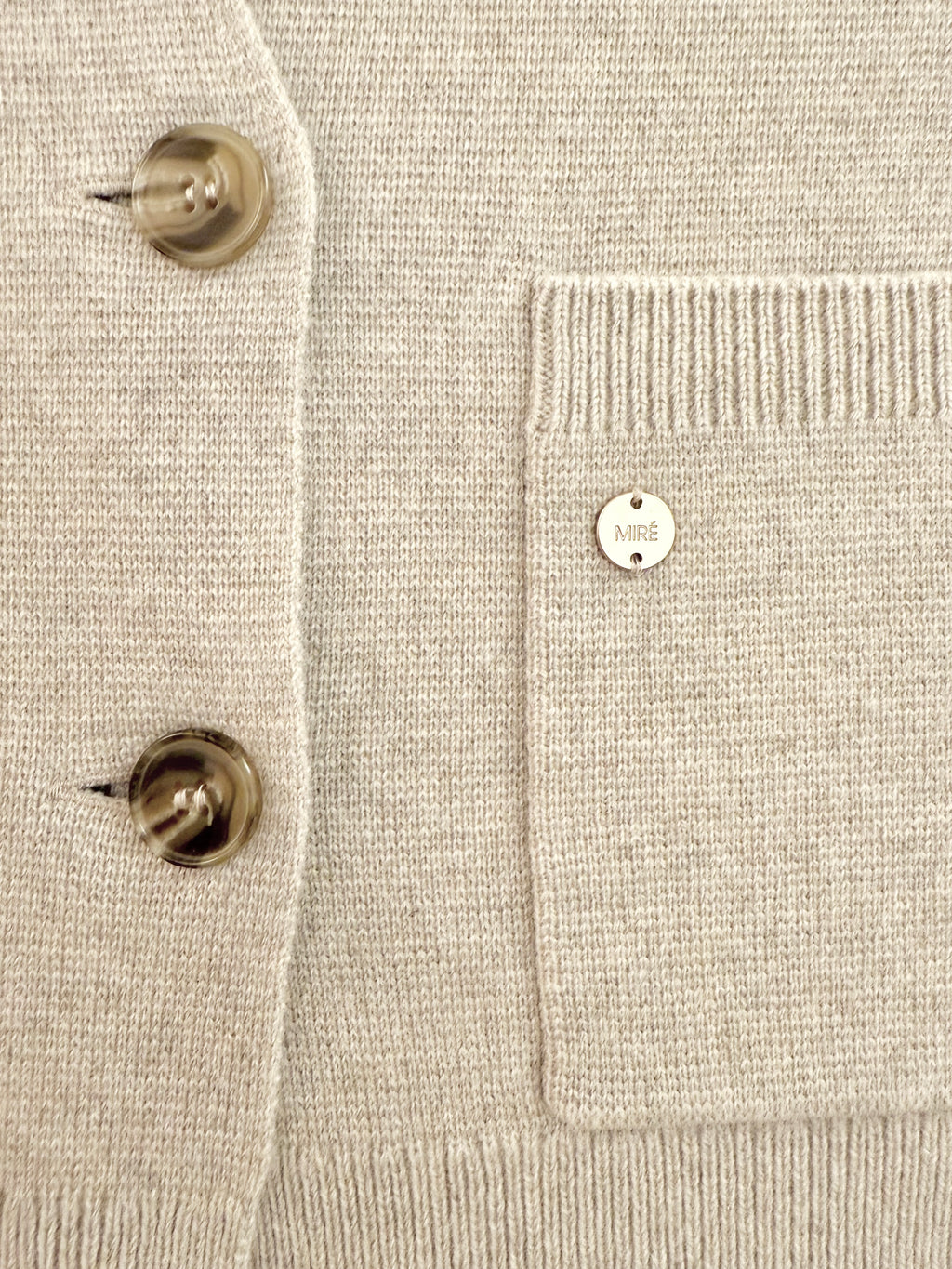 MIRÉ Cashmere Waisted Cardigan Jacket - Oat
