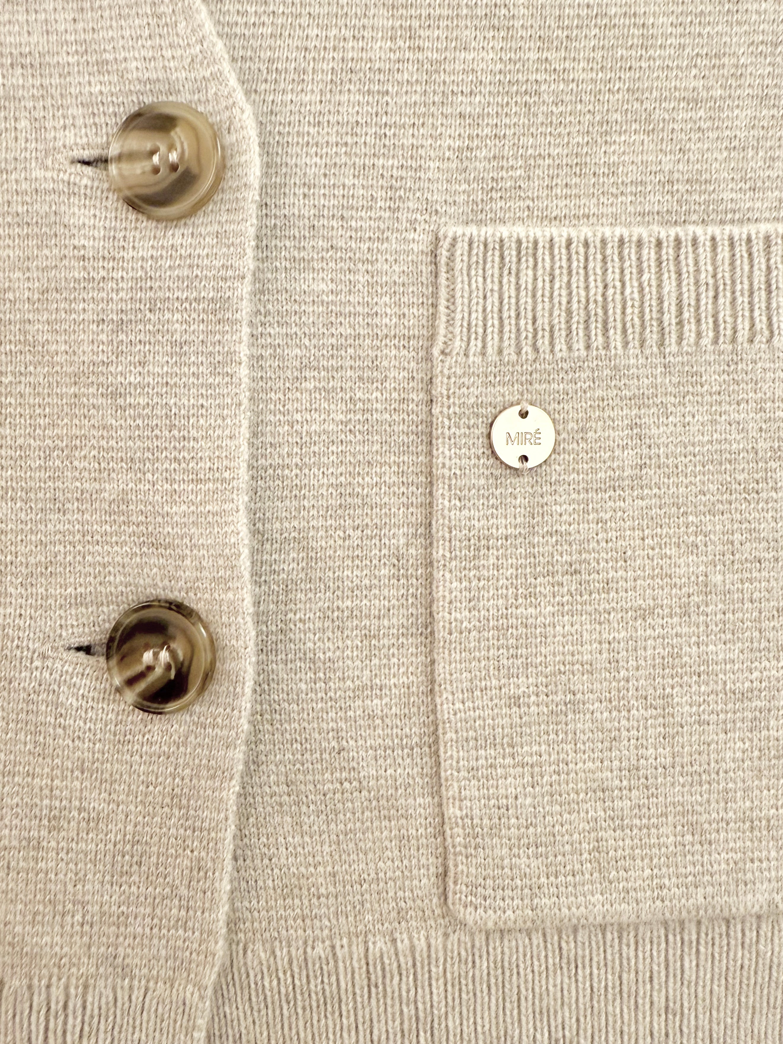 MIRÉ Cashmere Waisted Cardigan Jacket - Oat