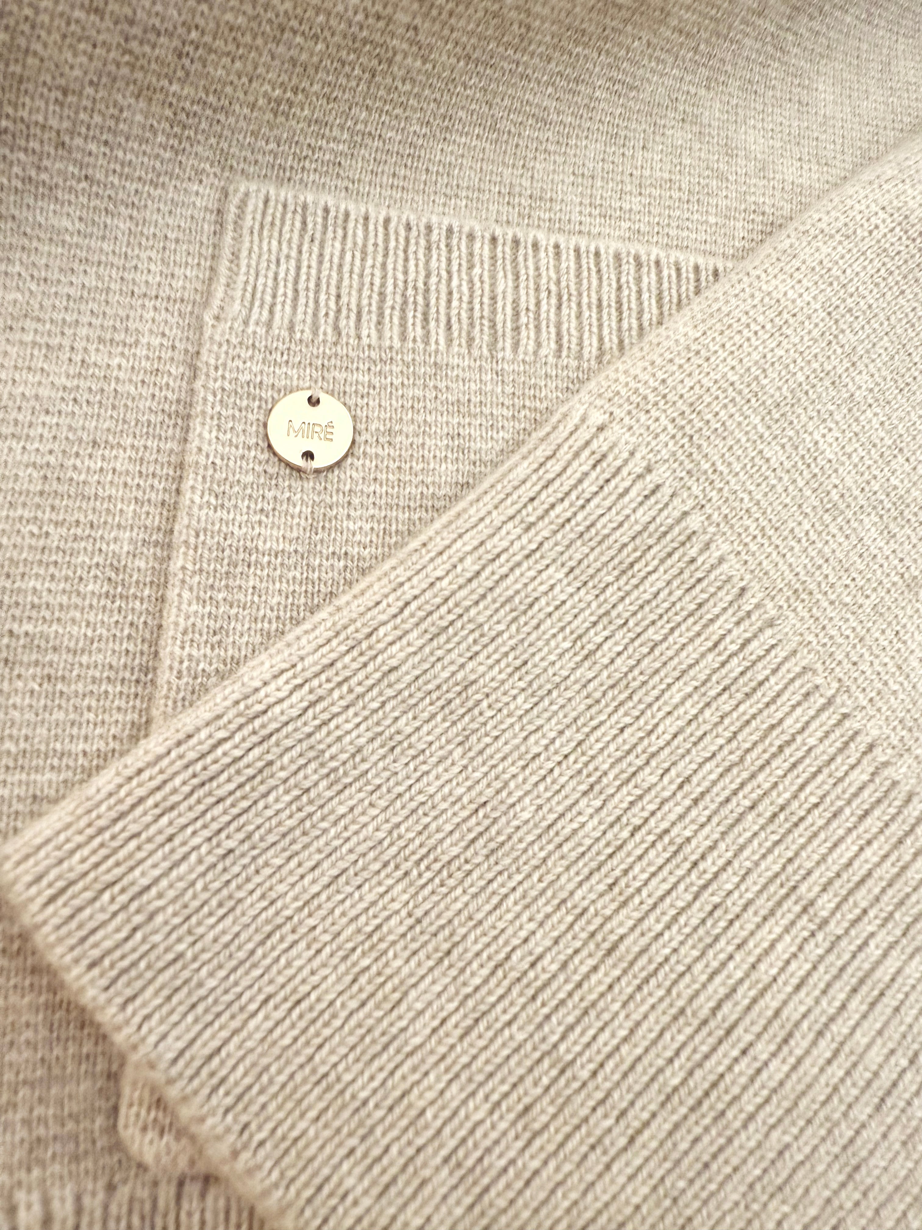 MIRÉ Cashmere Waisted Cardigan Jacket - Oat