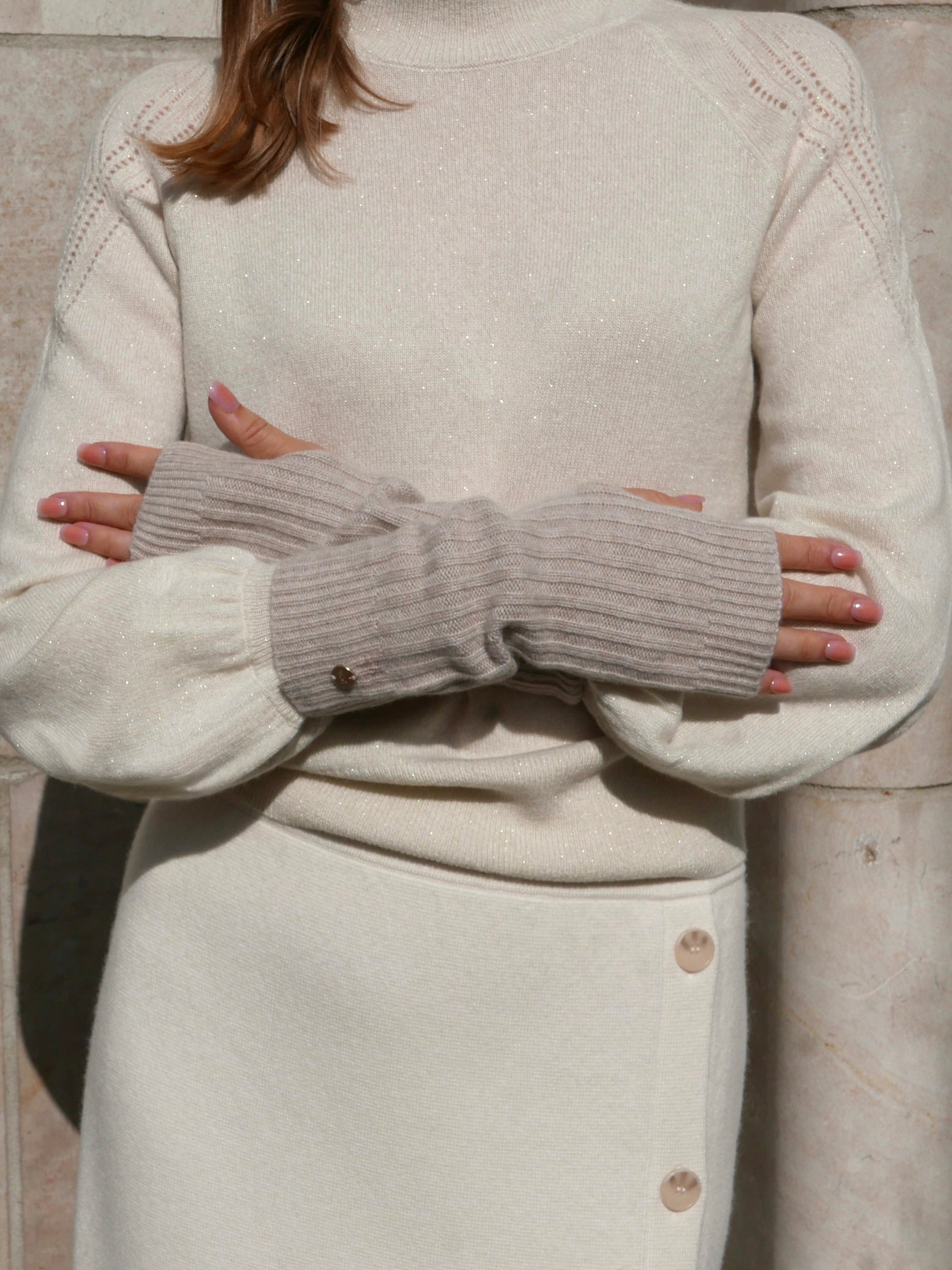 MIRÉ Cashmere Hand Warmers - Oat