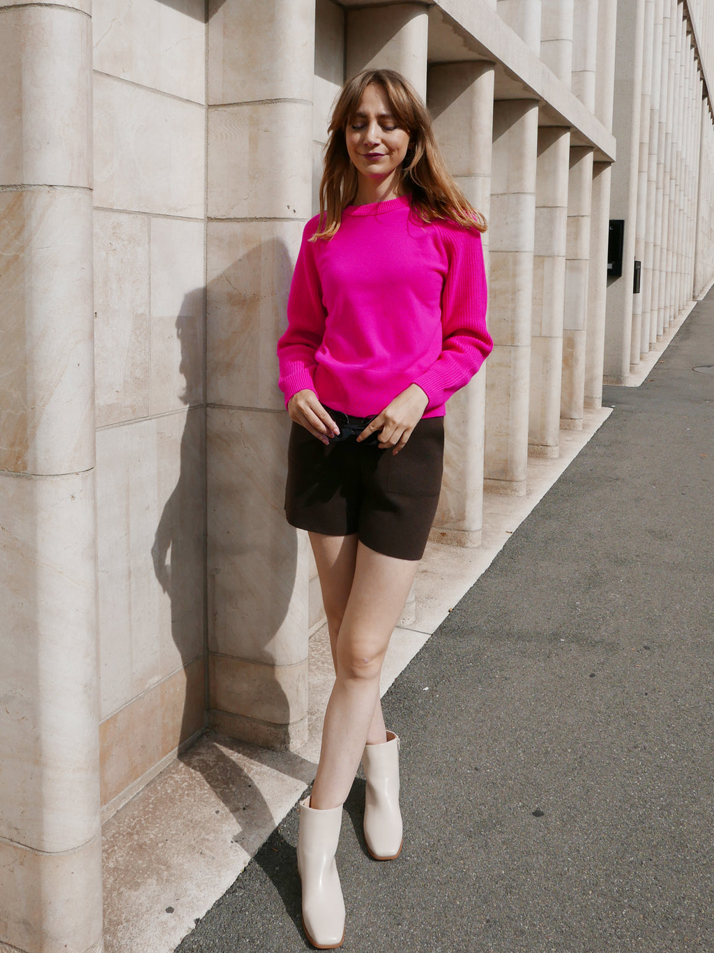 MIRÉ Cashmere Round Neck Sweater - Magenta