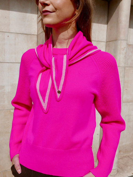 MIRÉ Cashmere Round Neck Sweater - Magenta