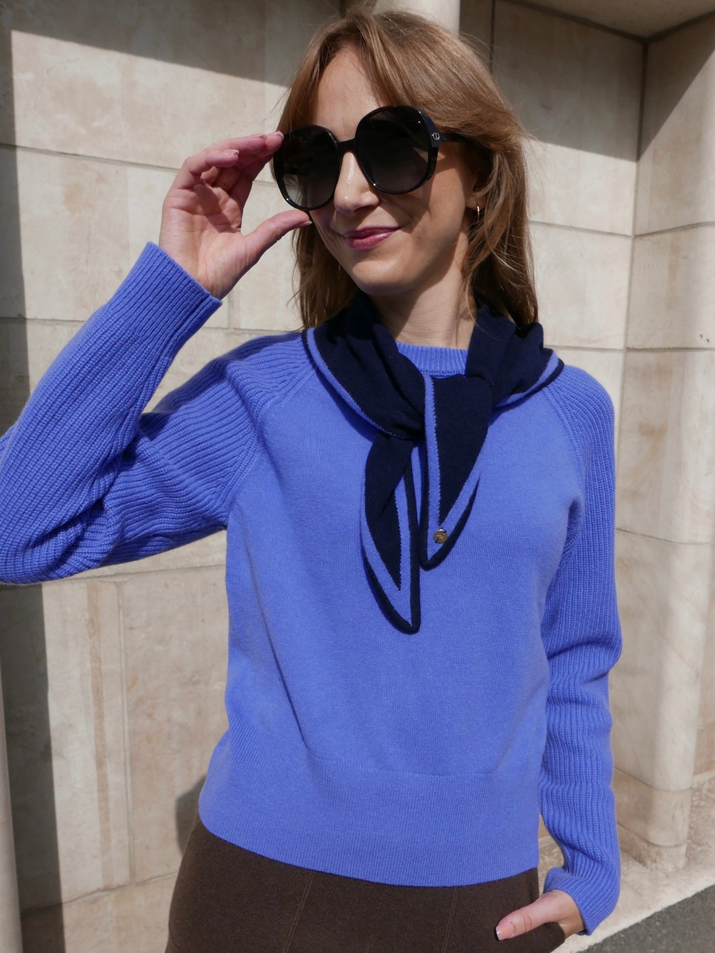 MIRÉ Cashmere Round Neck Sweater - Sky blue