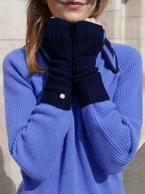 MIRÉ Cashmere Hand Warmers - Navy