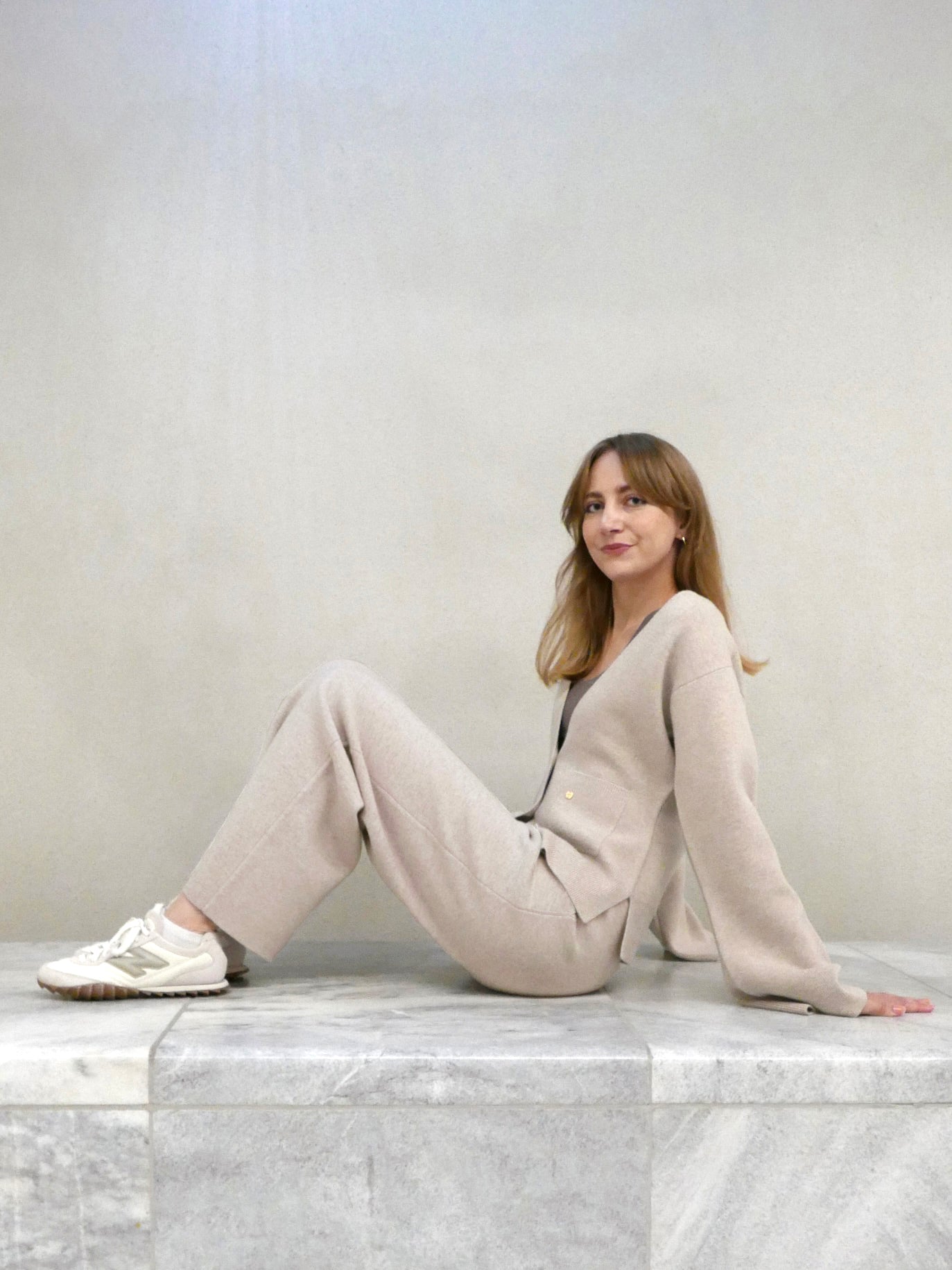 MIRÉ Cashmere Wide Leg Pants - Oat