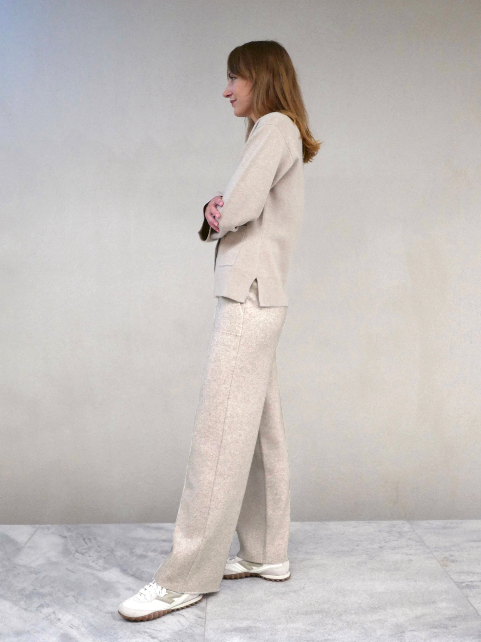 MIRÉ Cashmere Wide Leg Pants - Oat