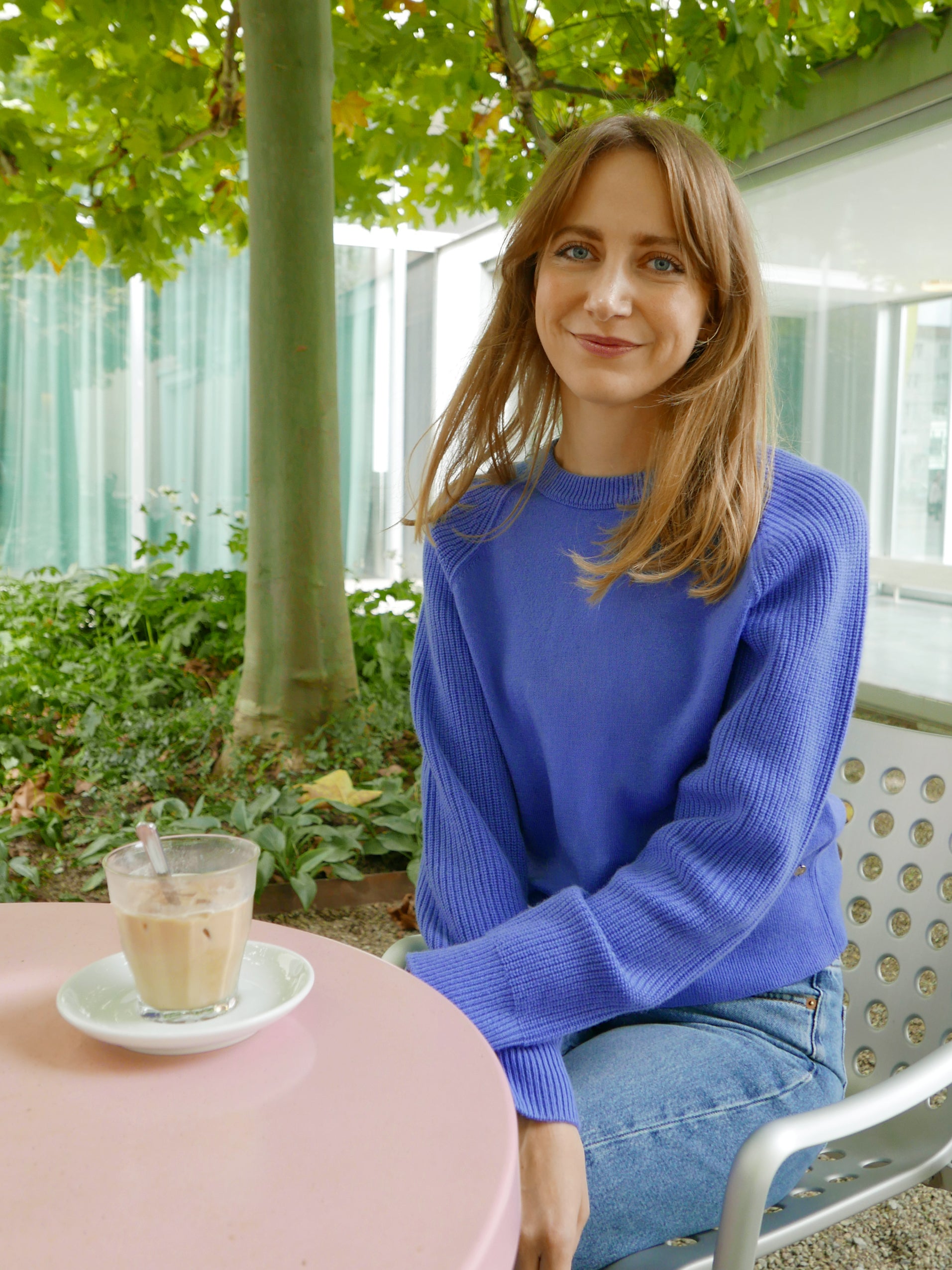 MIRÉ Cashmere Round Neck Sweater - Sky blue
