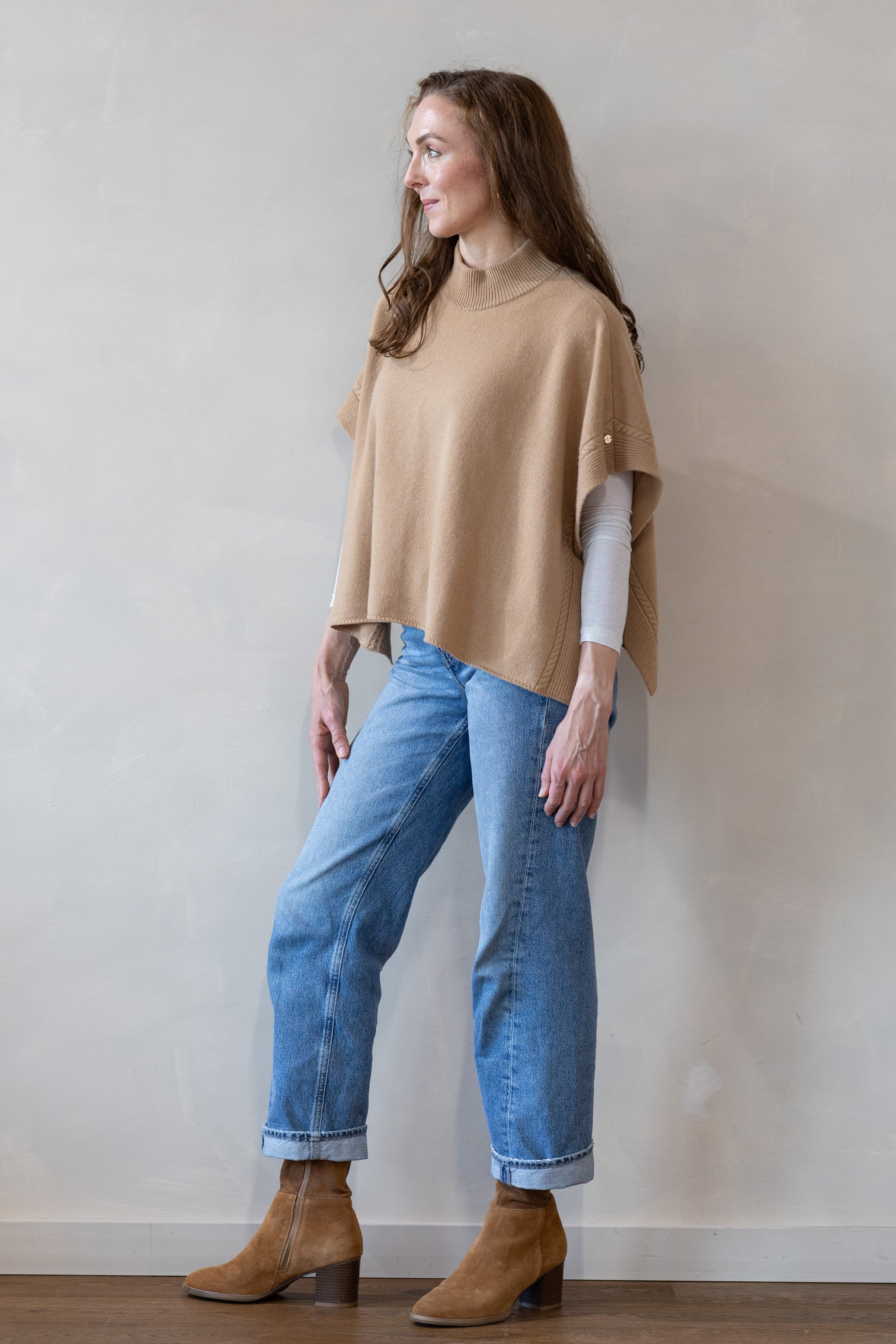 MIRÉ Cashmere Poncho - Camel
