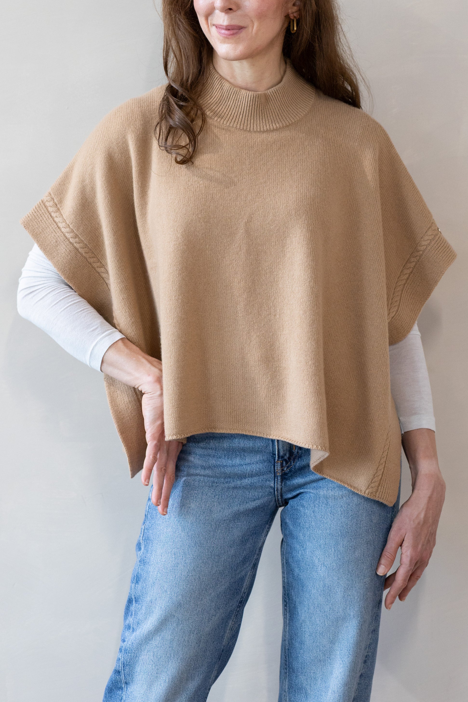 MIRÉ Cashmere Poncho - Camel