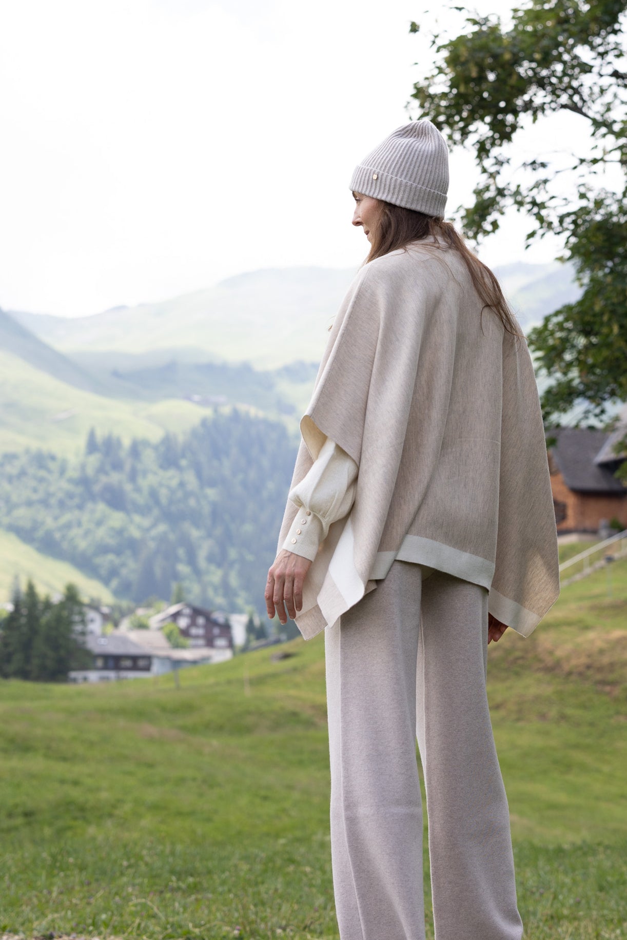 MIRÉ Cashmere Wide Leg Pants - Oat