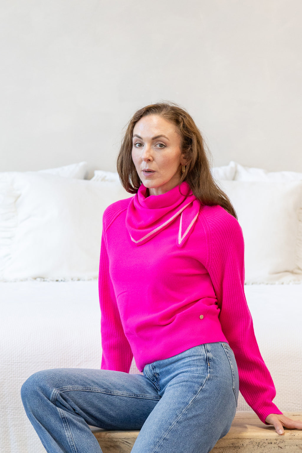 MIRÉ Kaschmir Dreieckstuch - Magenta