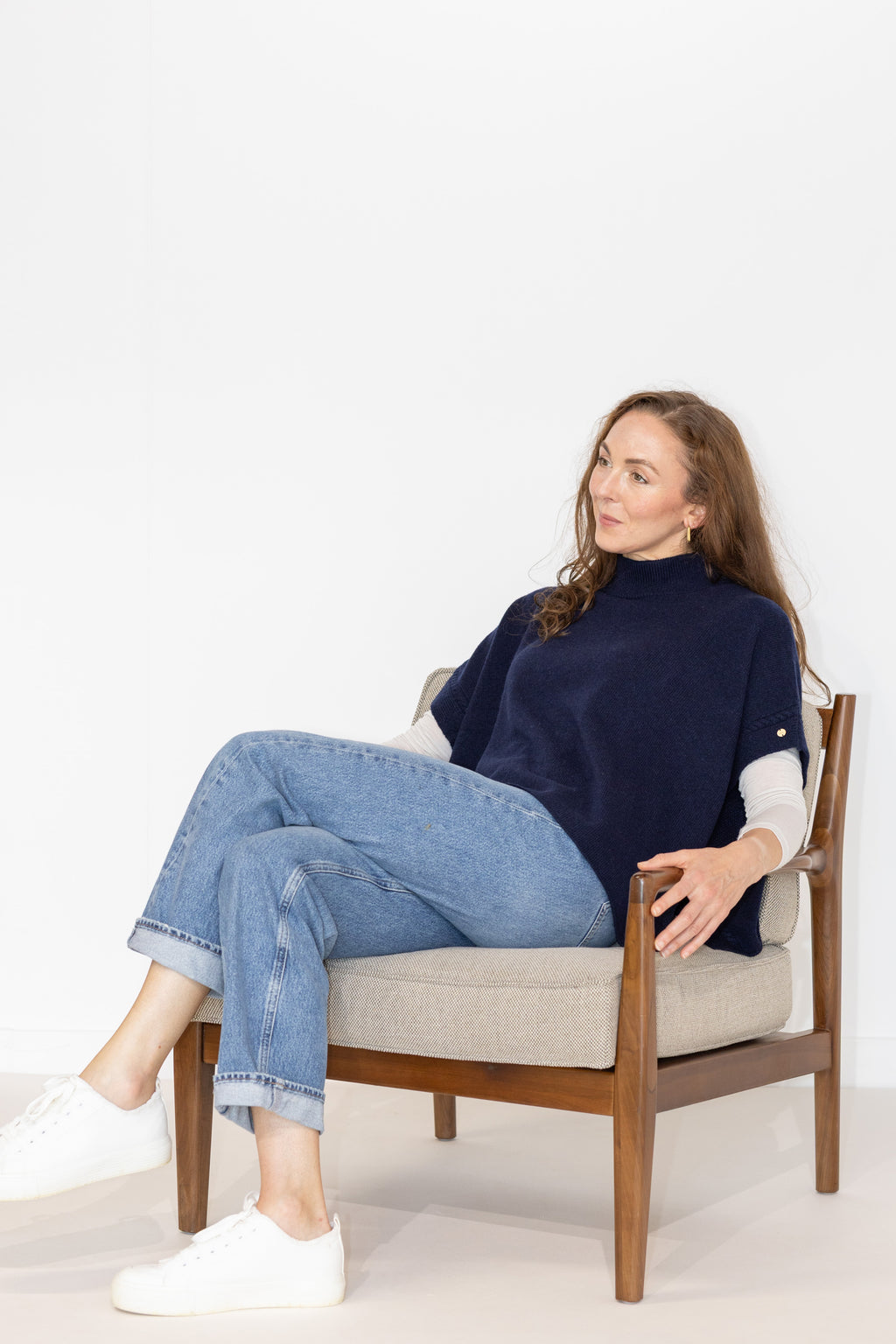 Pull en cachemire intarsia cœur MIRÉ - Écru avec cœurs rouges