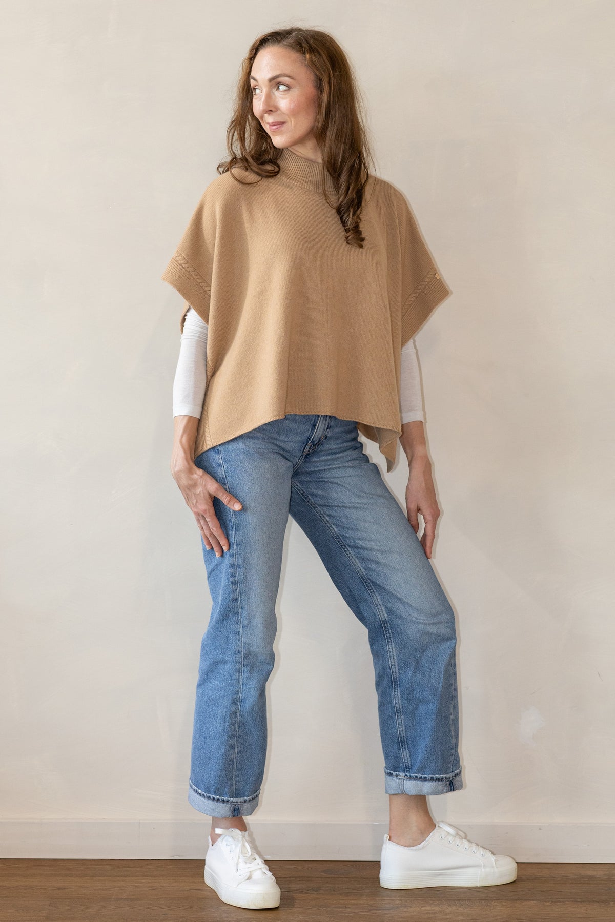 MIRÉ Cashmere Poncho - Camel